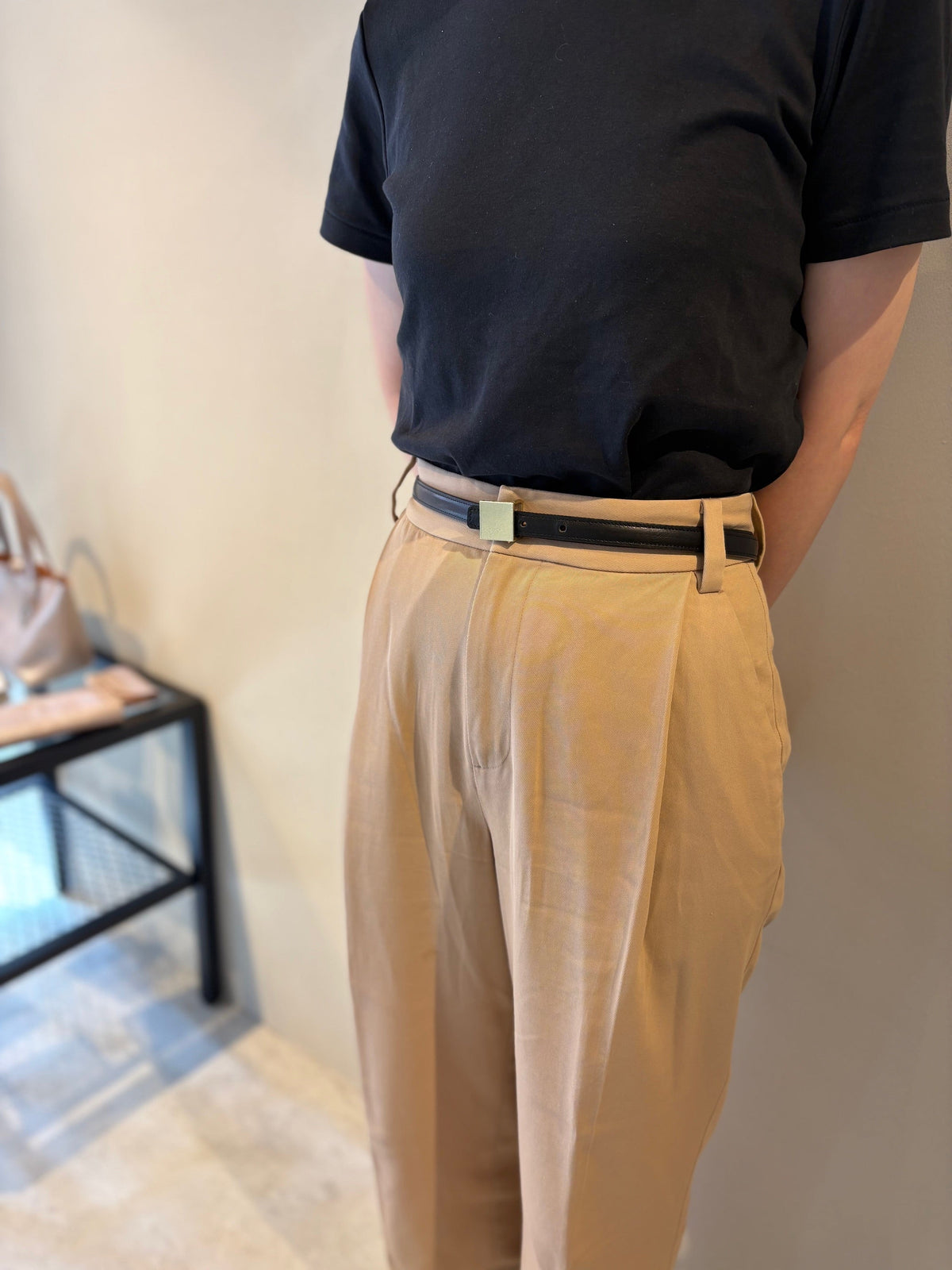 ANNAK アマンダオイルレザー スクエアTOPバックルベルト 15mm幅