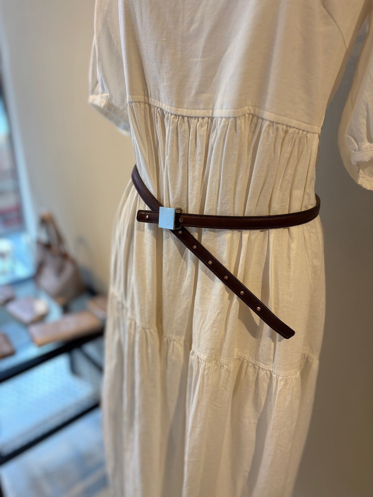 ANNAK アマンダオイルレザー スクエアTOPバックルベルト 15mm幅