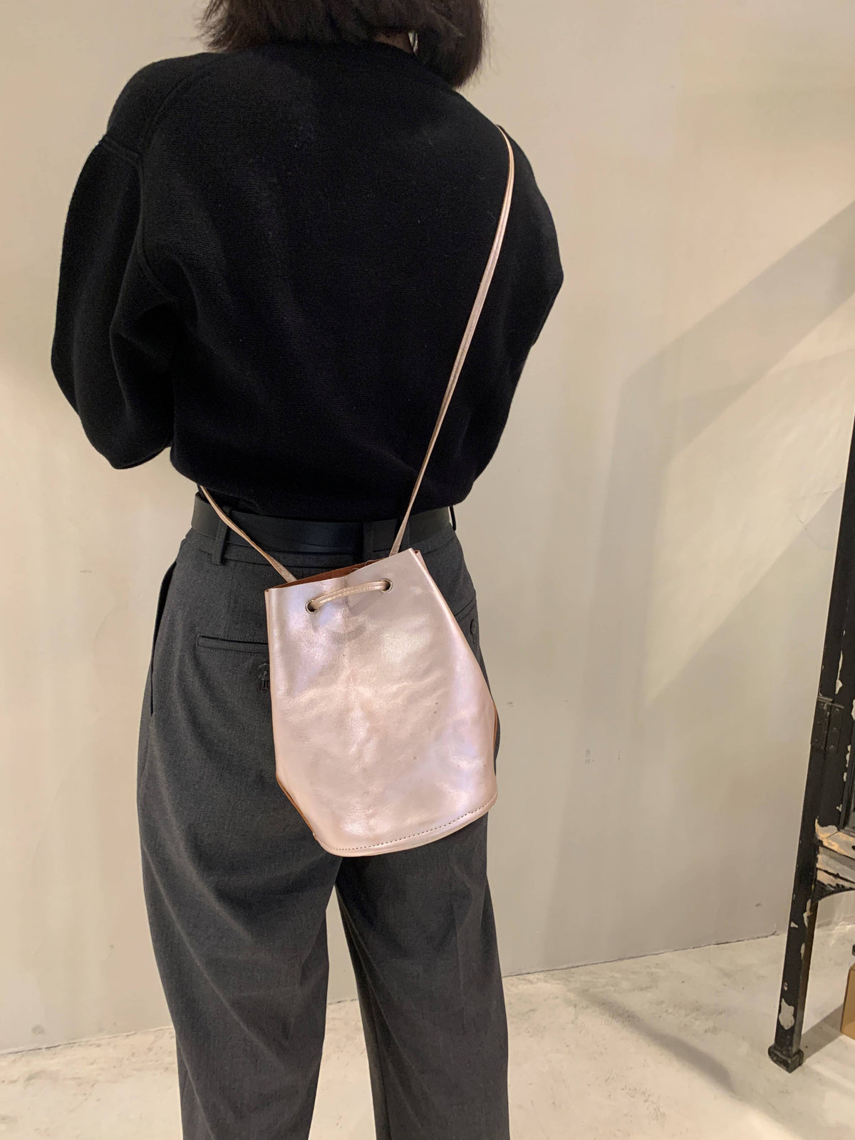 ANNAK アマンダオイルレザー 巾着ショルダー2wayバッグ