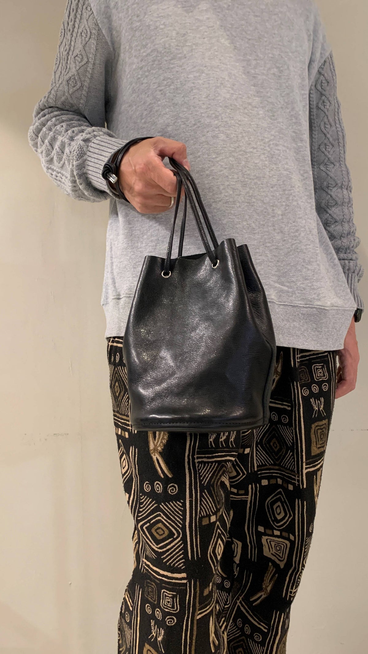 ANNAK アマンダオイルレザー 巾着ショルダー2wayバッグ