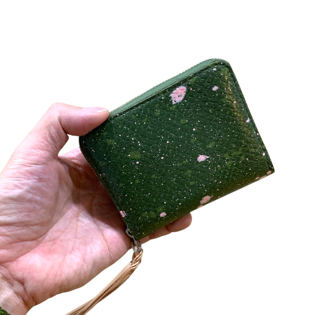 ANNAK エンボスハンドペイントレザー コンパクトラウンドジップ財布