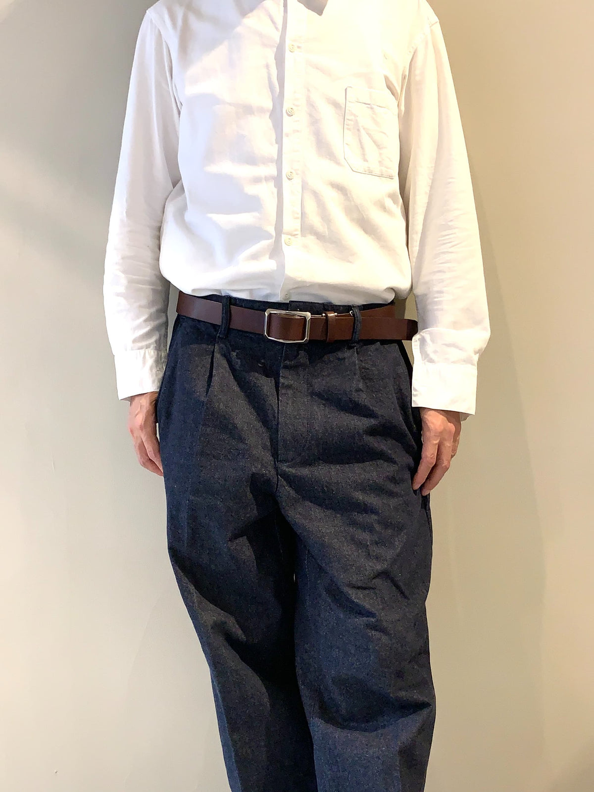 ANNAK 栃木レザー 1枚仕立てスライドバックルベルト 33mm幅