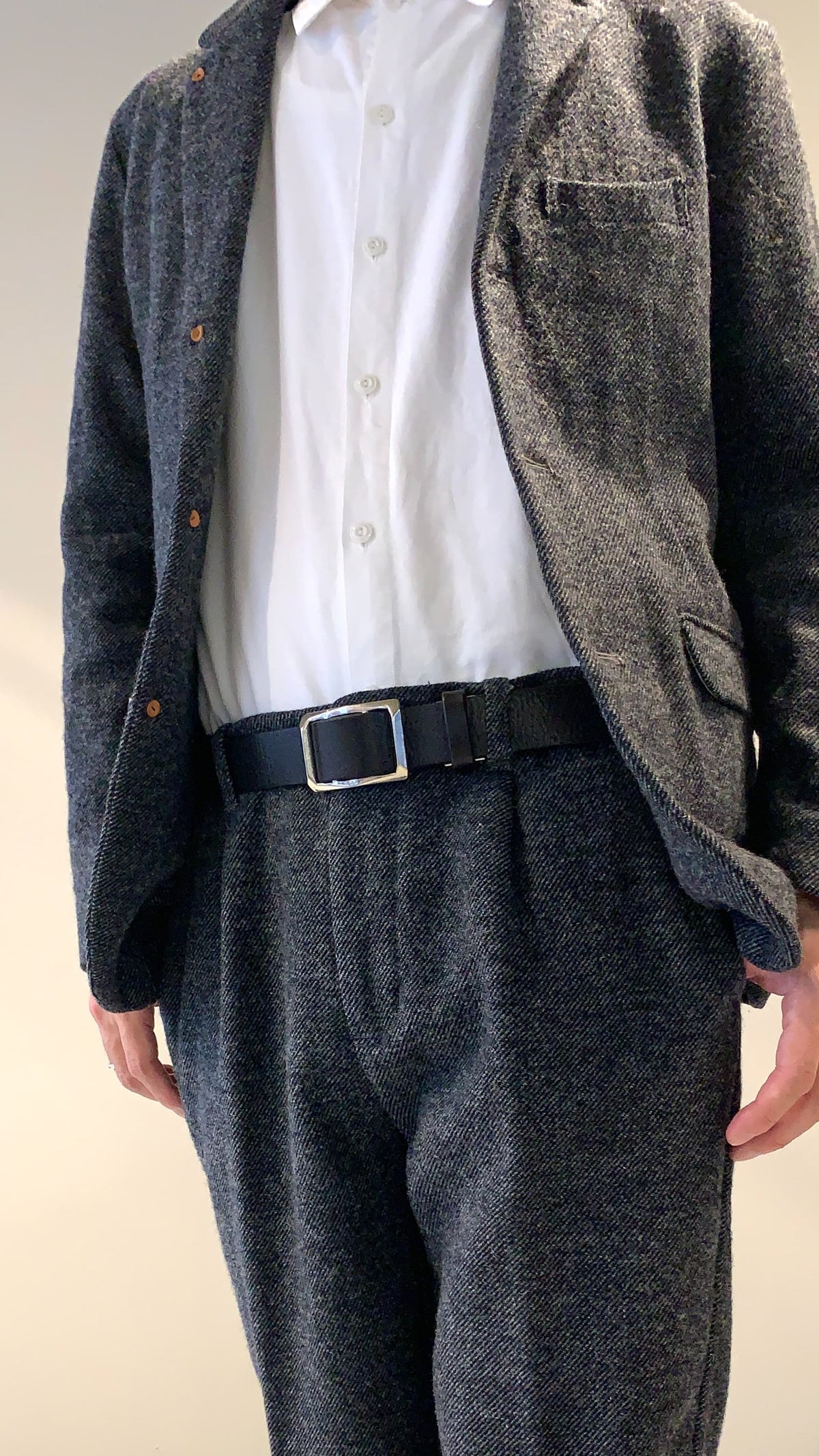 ANNAK 栃木レザー 1枚仕立てスライドバックルベルト 33mm幅