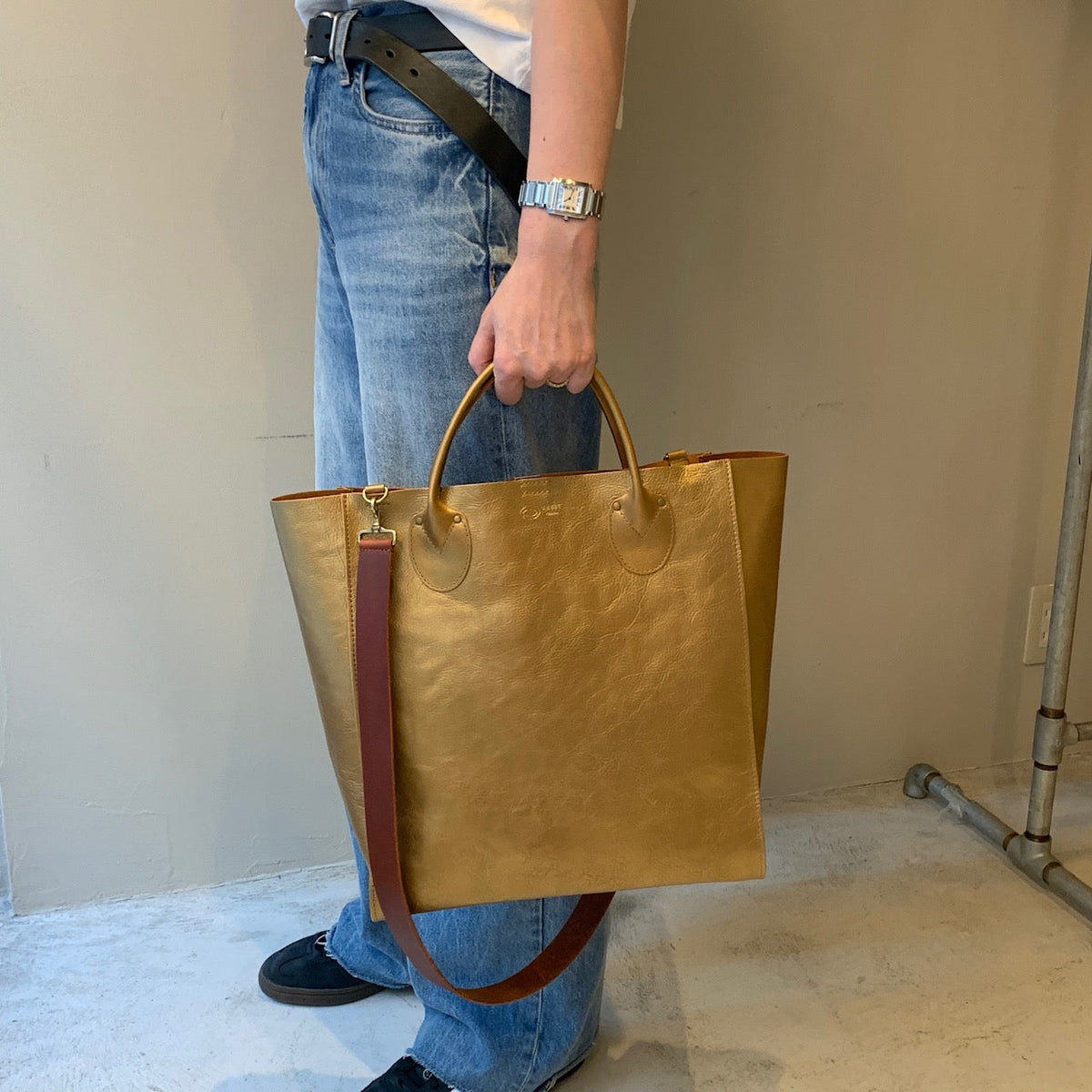 ANNAK アマンダオイルレザー ショルダー付き2way手持ちトートバッグ