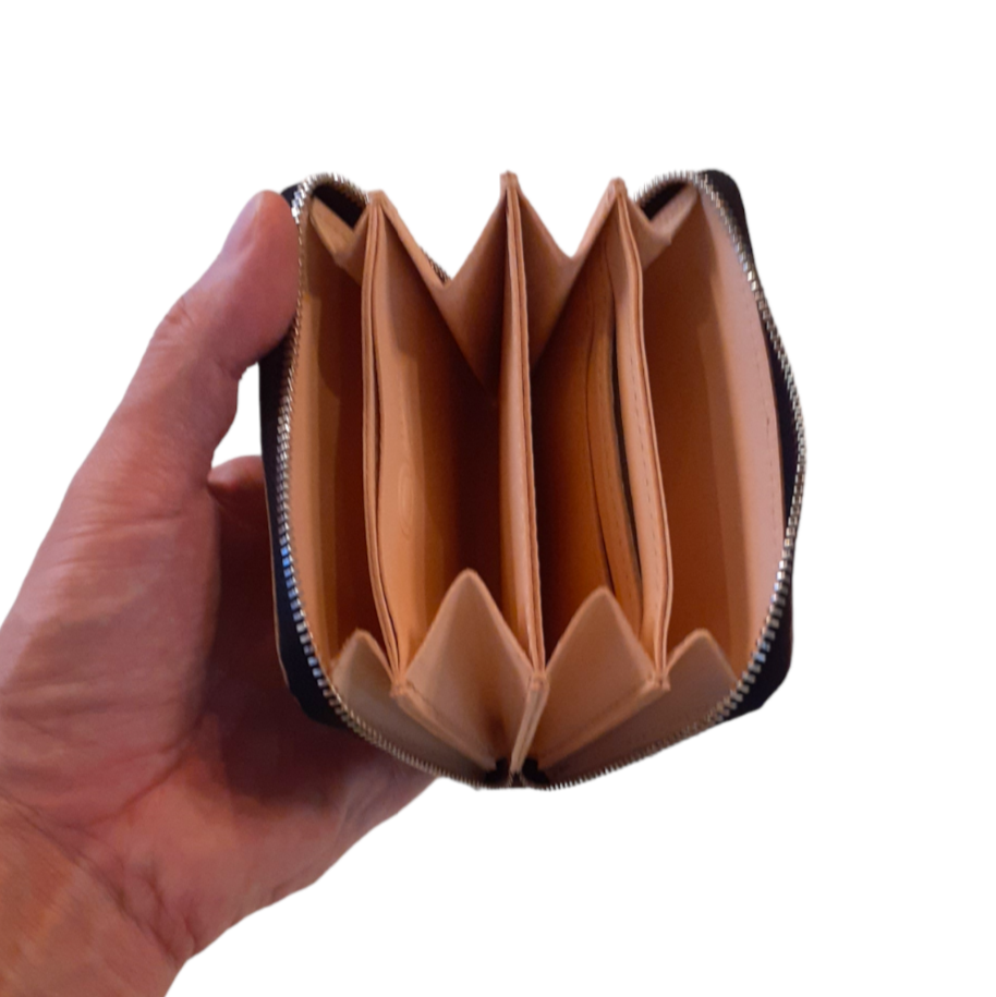 ANNAK 泥染めレザー コンパクトラウンドジップ財布