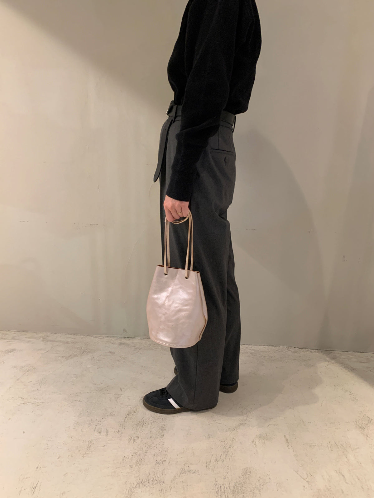 ANNAK アマンダオイルレザー 巾着ショルダー2wayバッグ