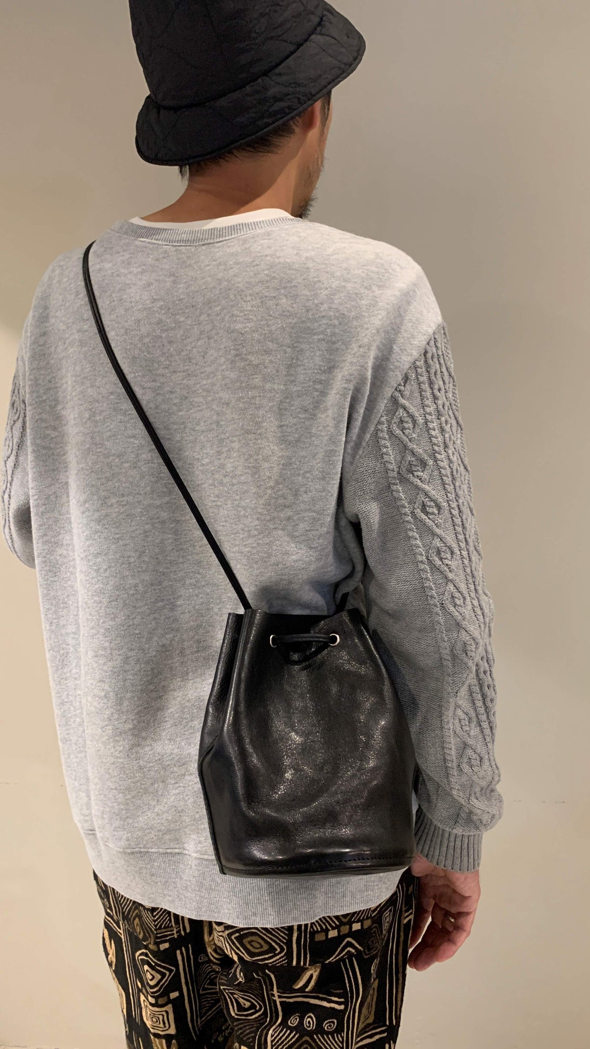 ANNAK アマンダオイルレザー 巾着ショルダー2wayバッグ