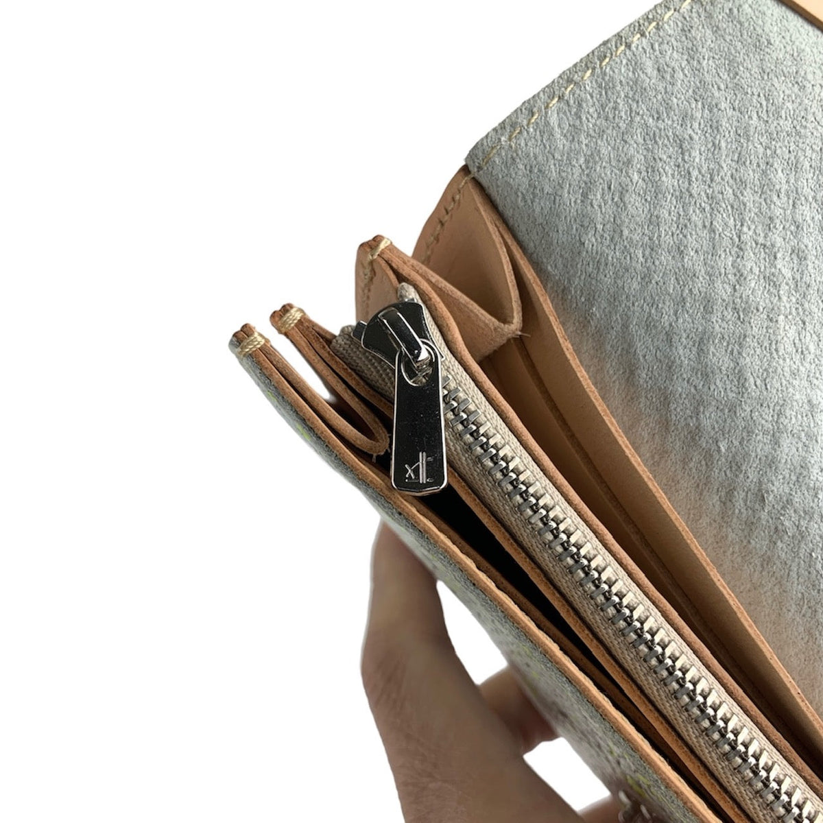 ANNAK エンボスハンドペイントレザー スリム長財布